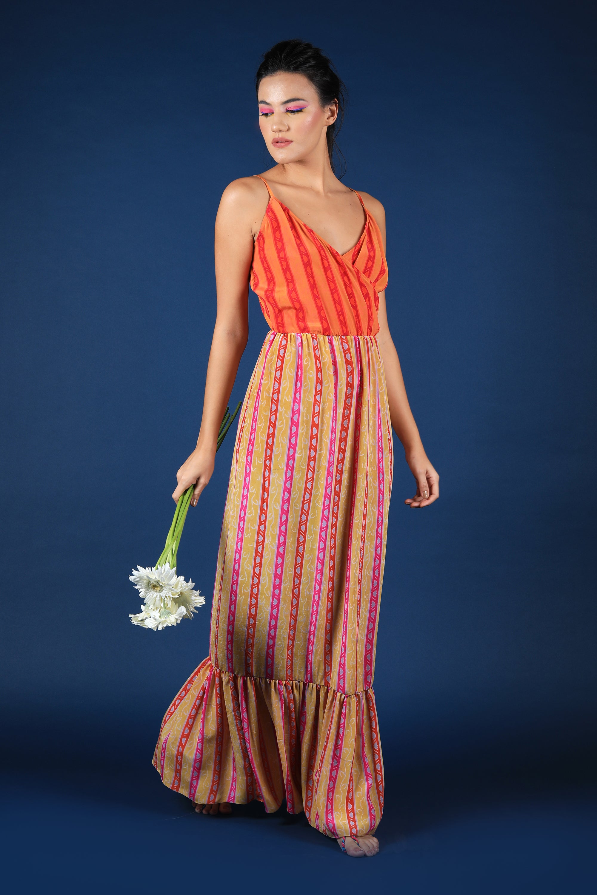 Strappy Maxy Dress With Ruffled Hem