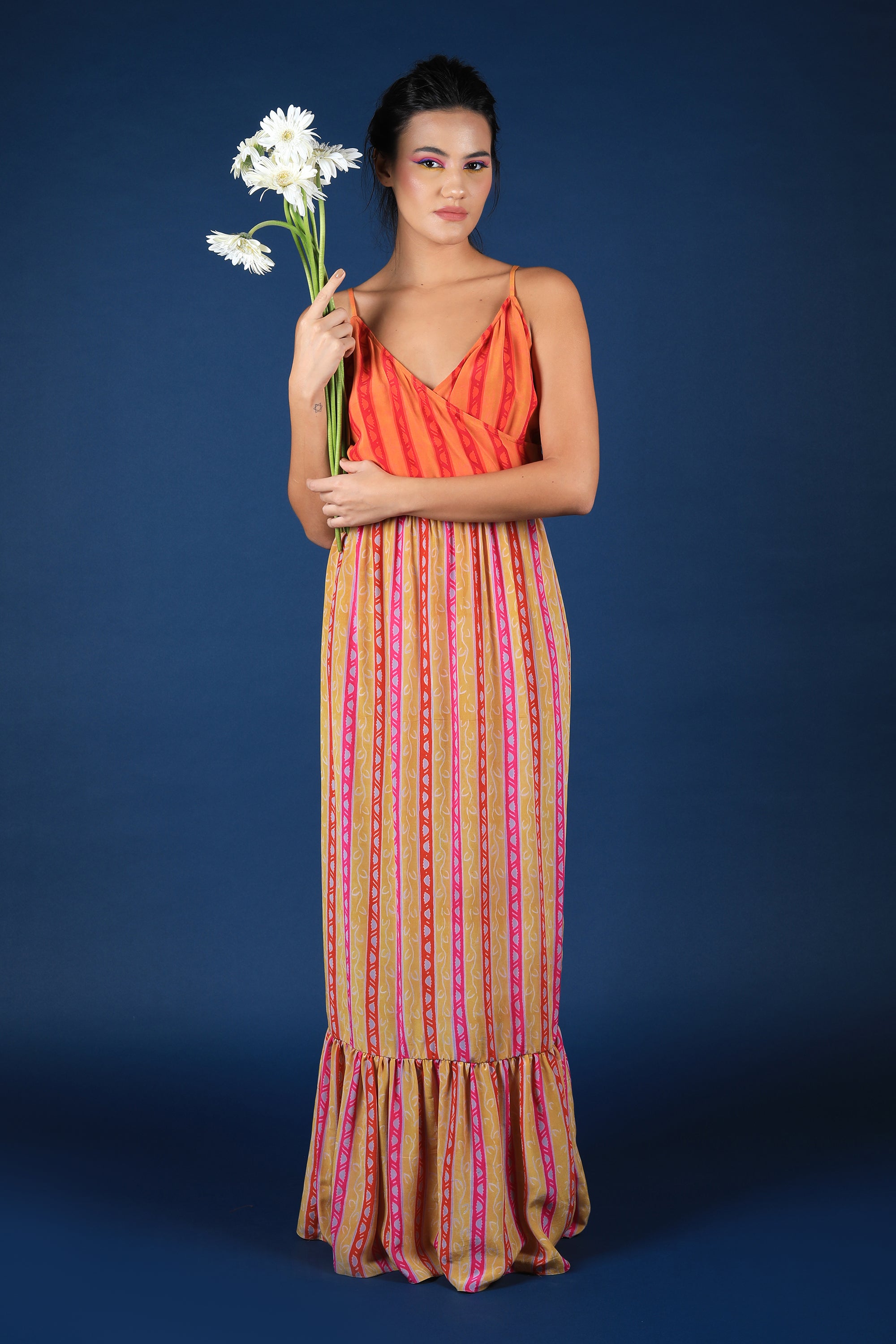 Strappy Maxy Dress With Ruffled Hem