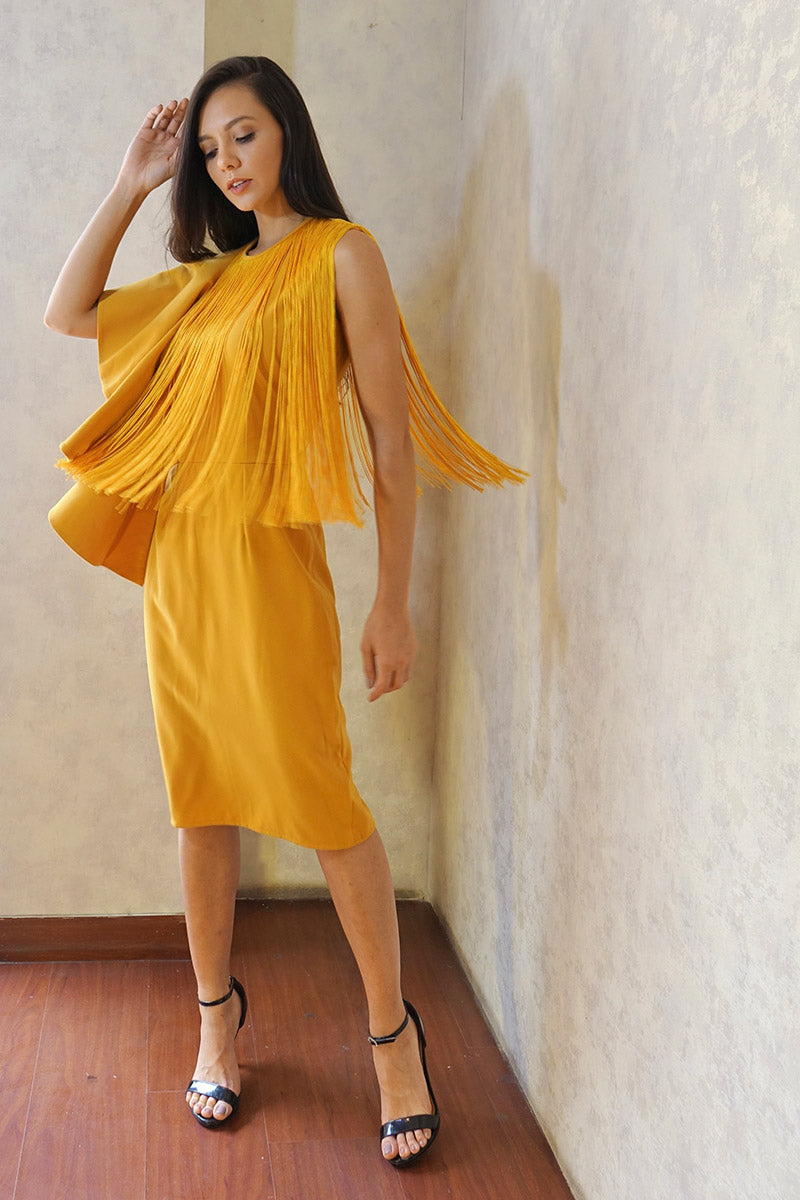 Fringe Dress with Ruffle