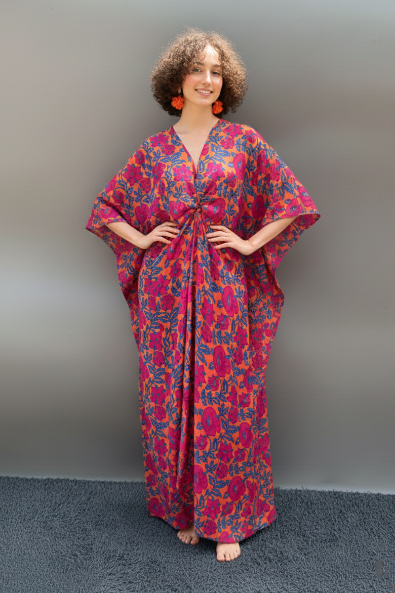 V Neck No Armhole Knotted Maxi Dress with Slit