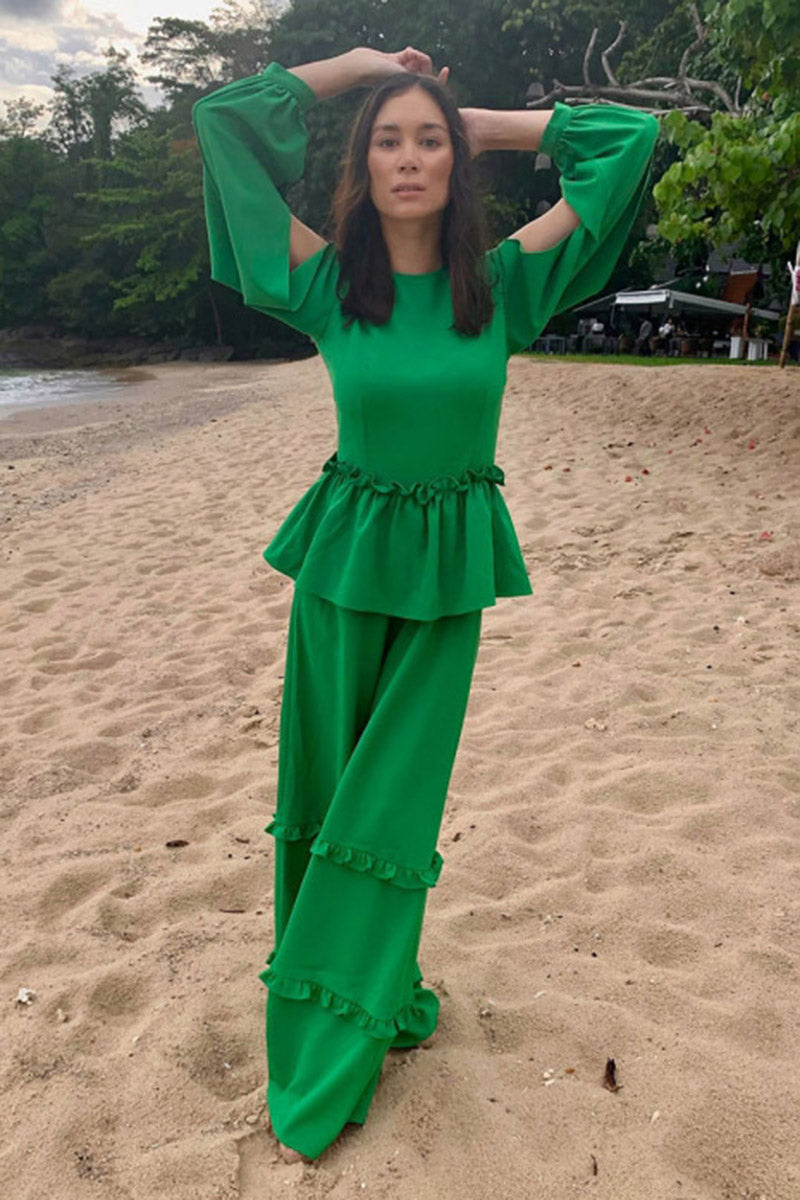 Frilled Peplum Jumpsuit