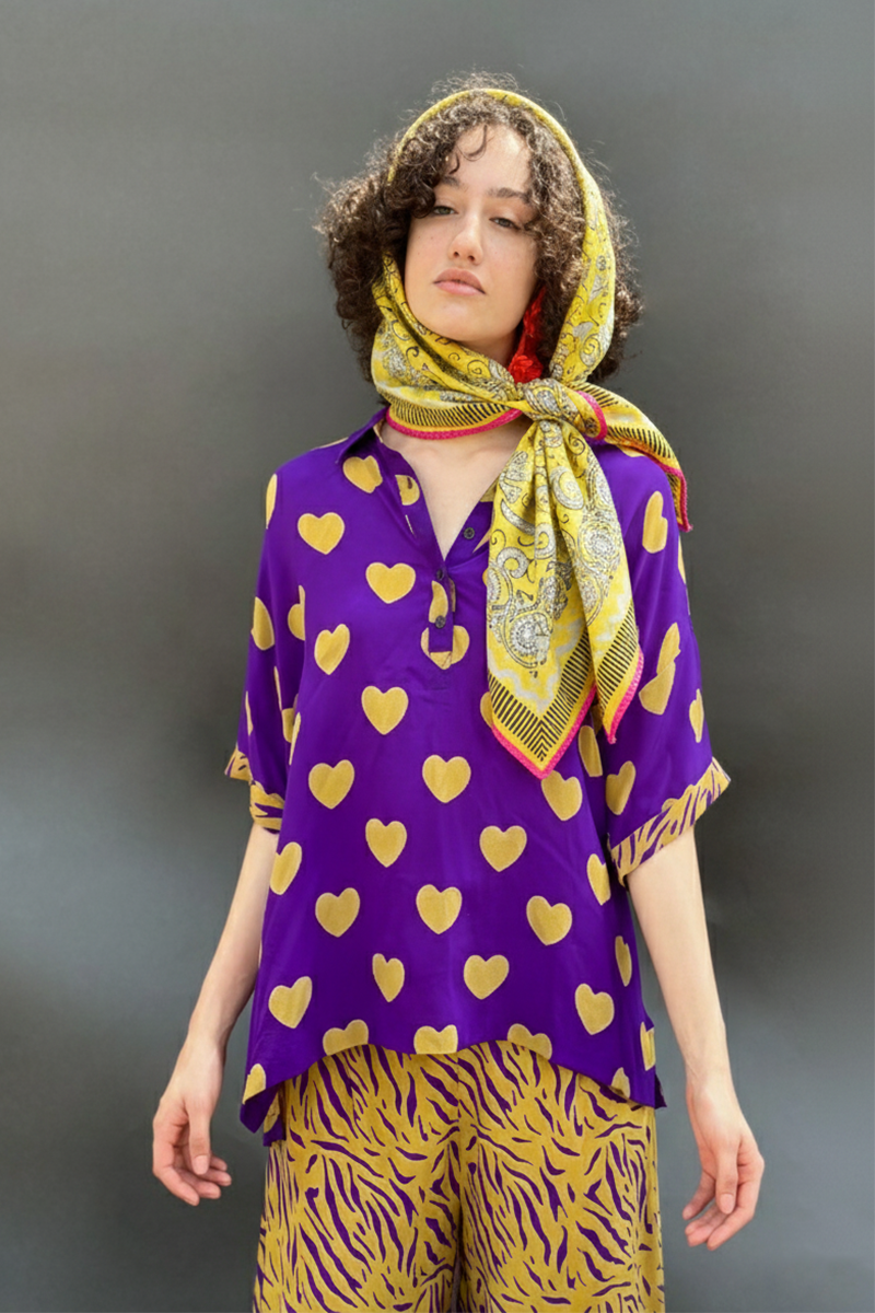 Lime Floral Print Scarf