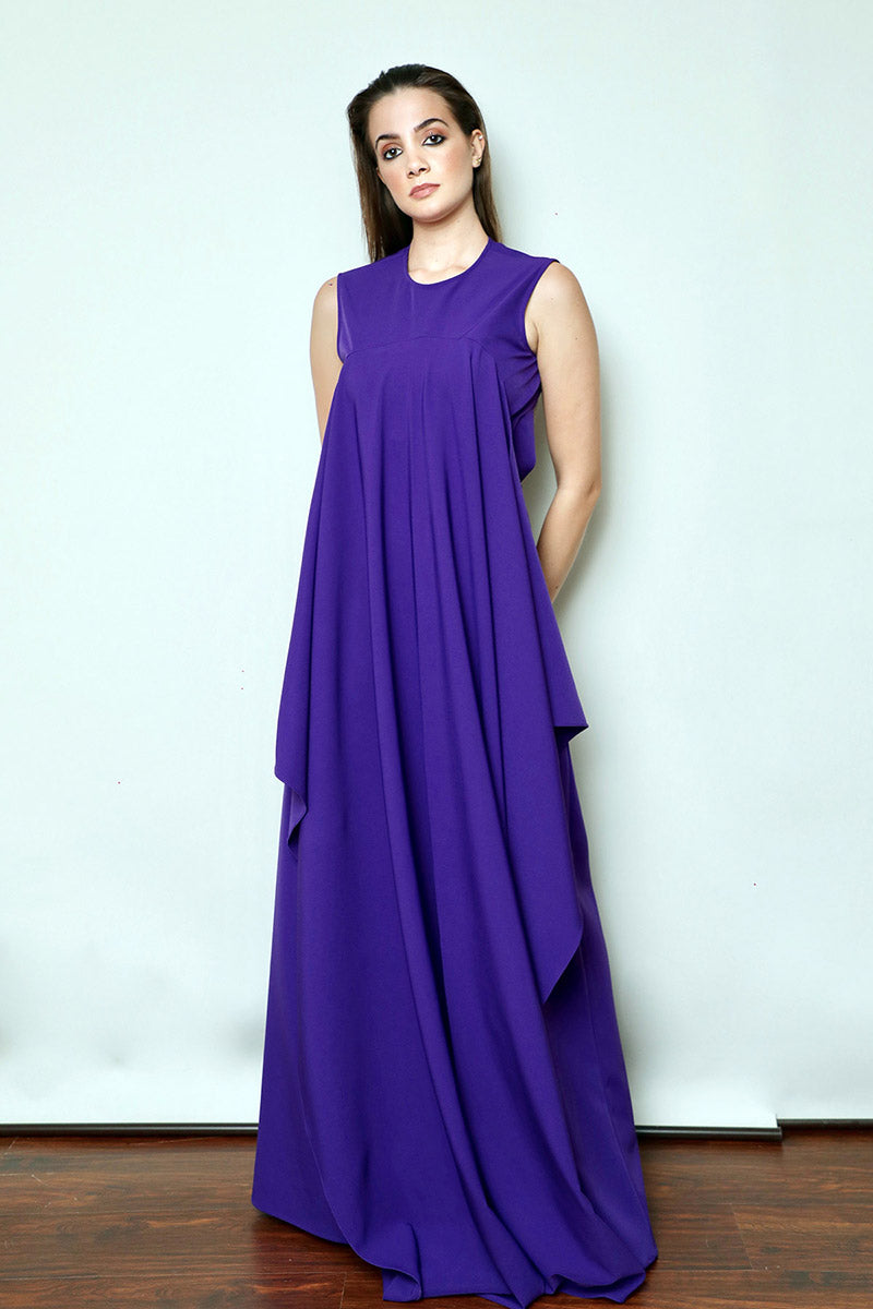Backless Jumpsuit with Flag Drape