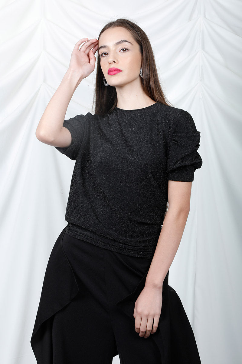 Puff Sleeves Backless Top
