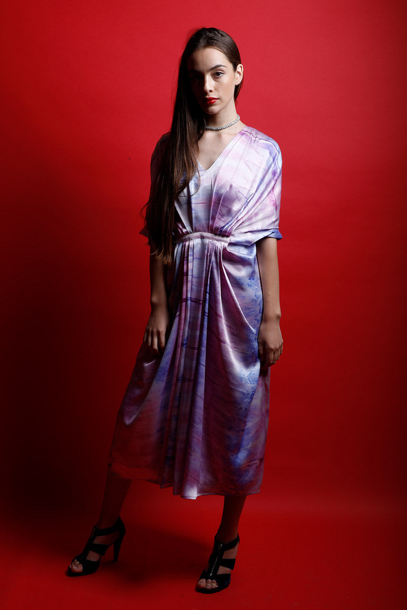 V Neck Gathered Kaftan