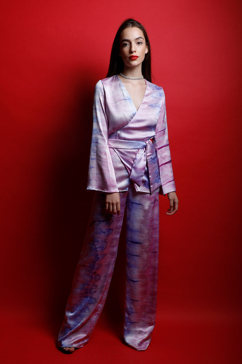 Wrap Top & Pants Co-ord Set
