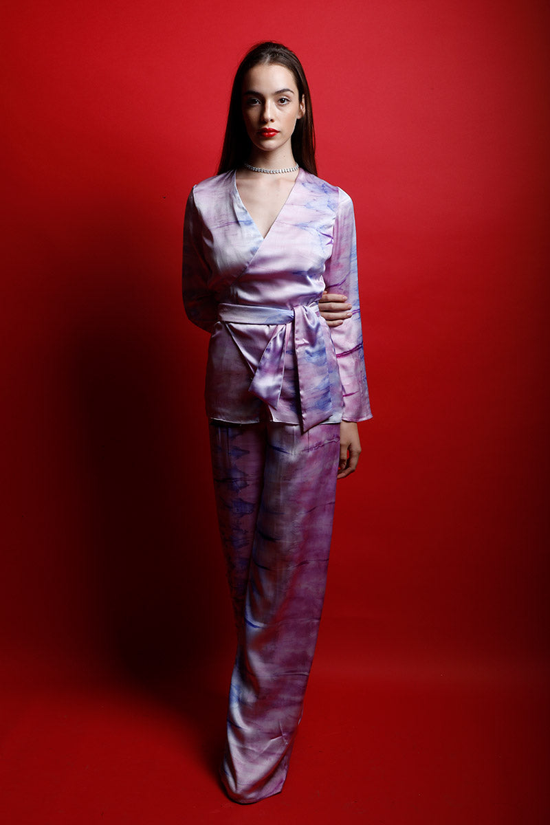 Wrap Top & Pants Co-ord Set