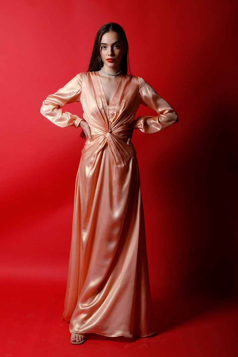 V Neck Knot Maxi