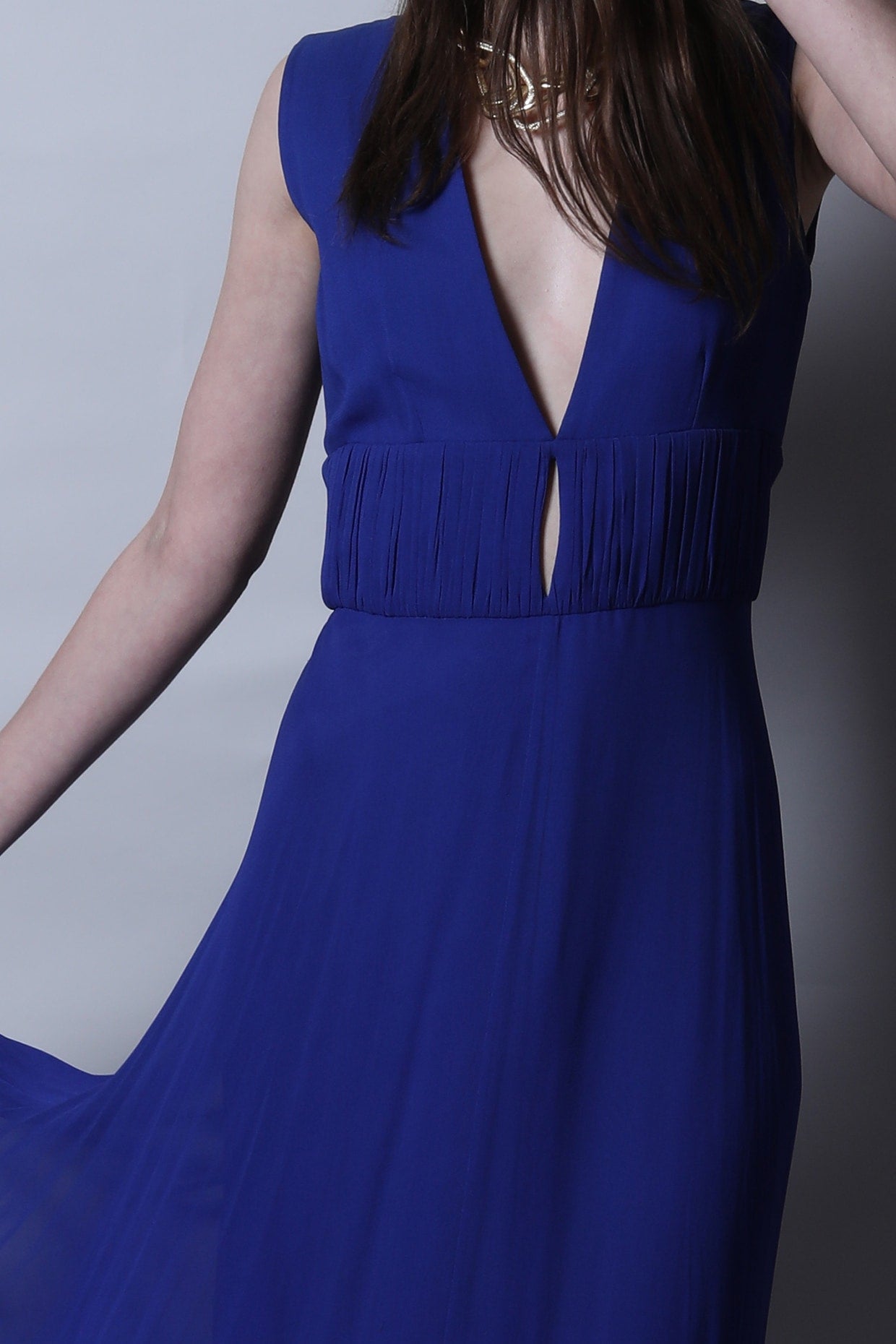 Low Neck Maxi Gown With Cut Out
