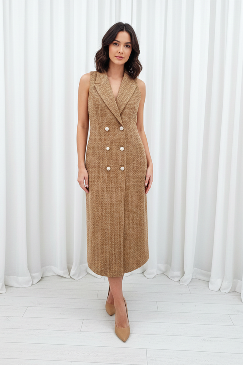 Coat Collar Long Blazer Dress