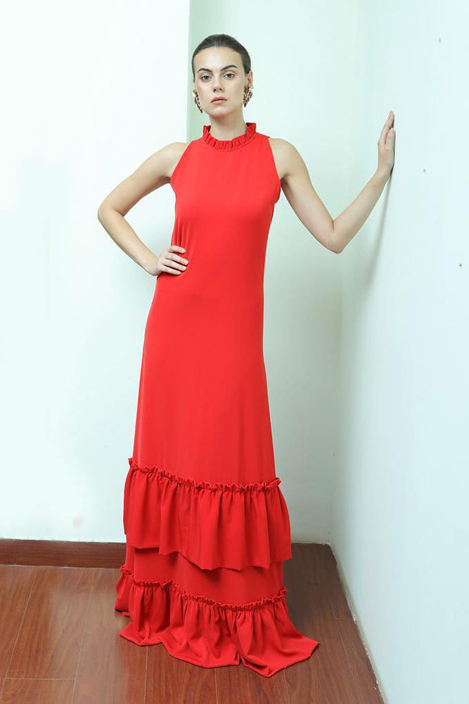 Halter Neck Shift Gown