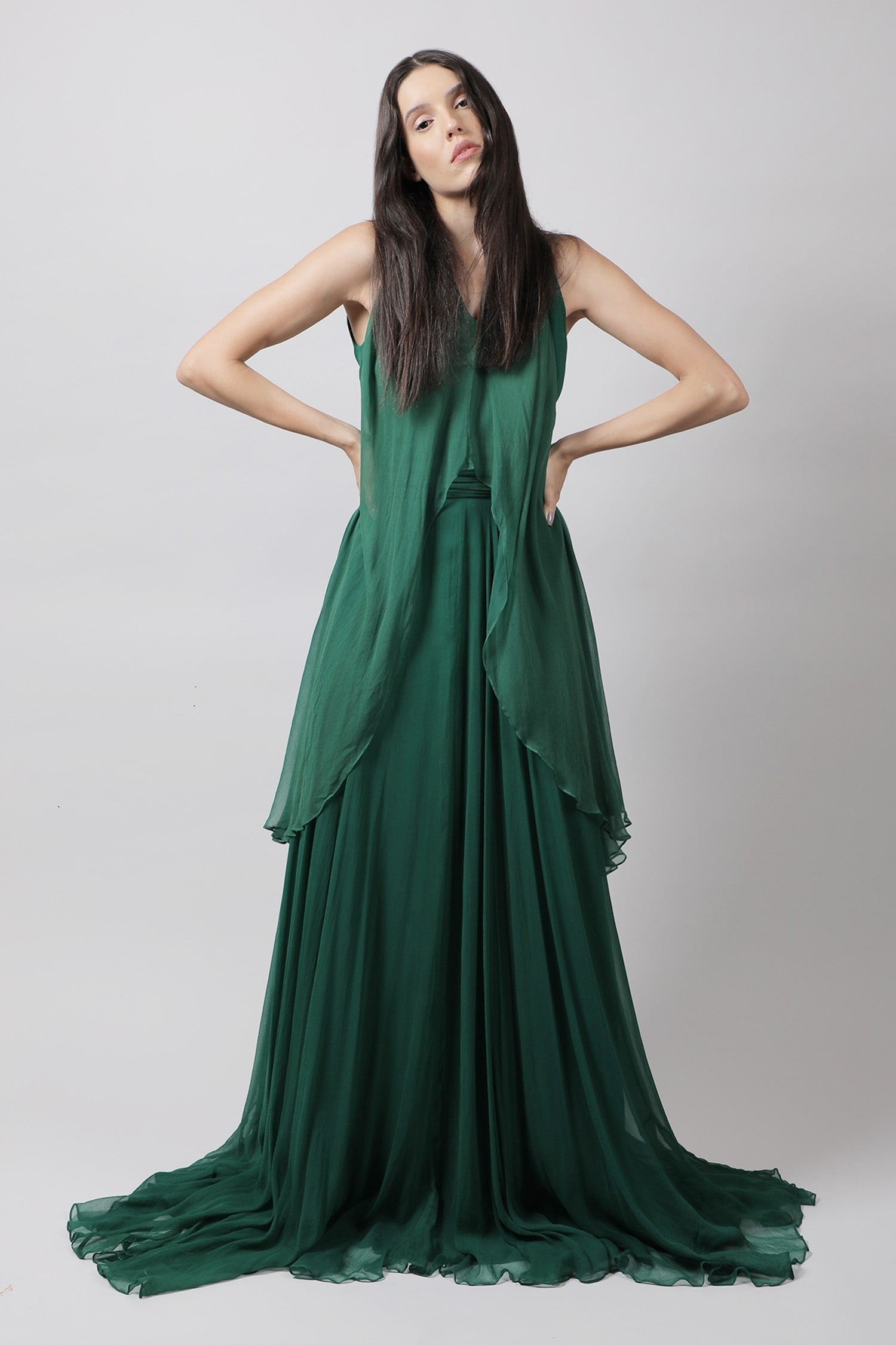 Asymmetric Cape Gown