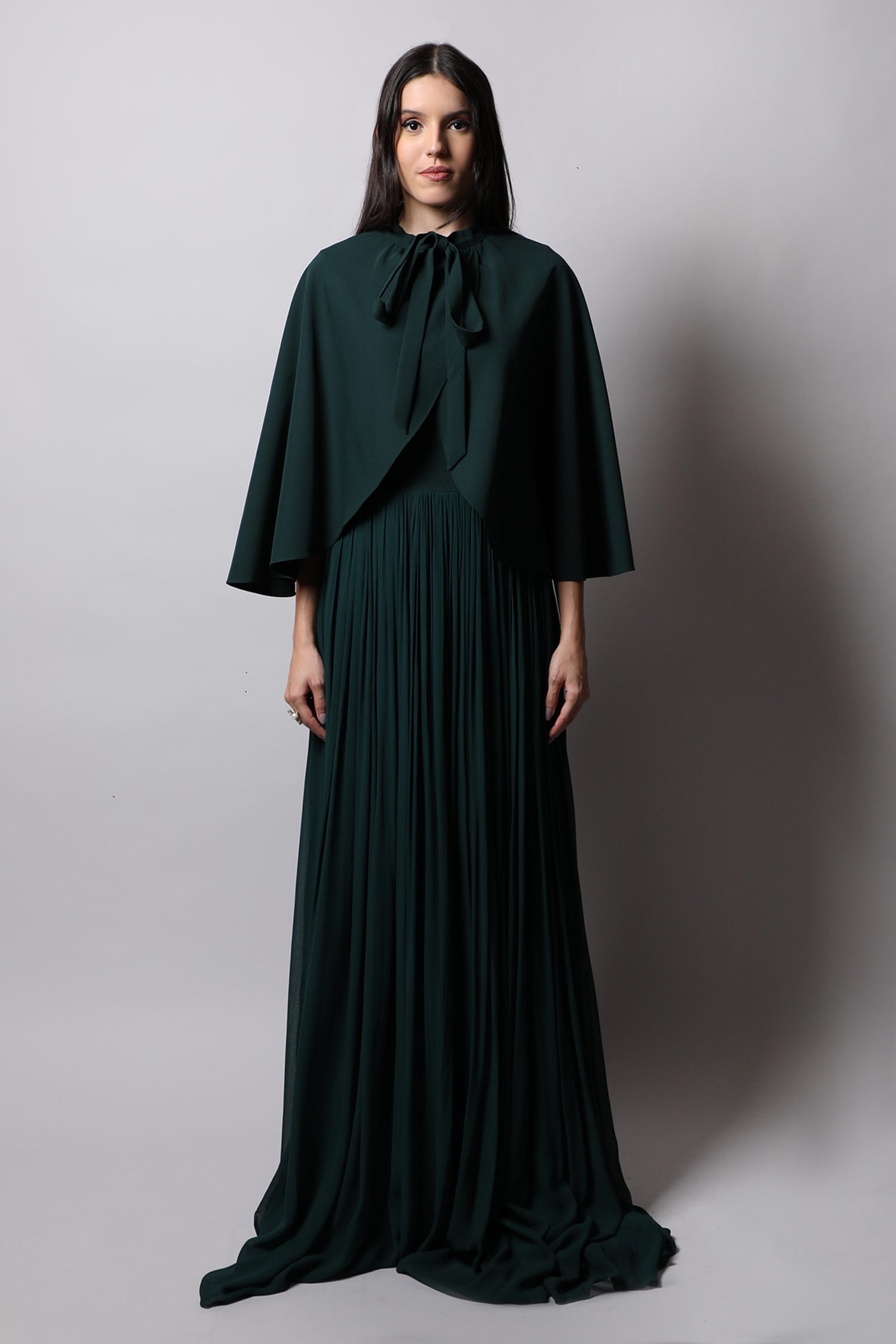 Scarf Collar Cape Gown