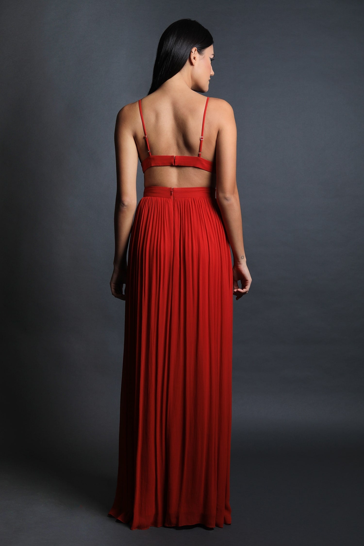 Strappy Backless Maxi With Cut Out