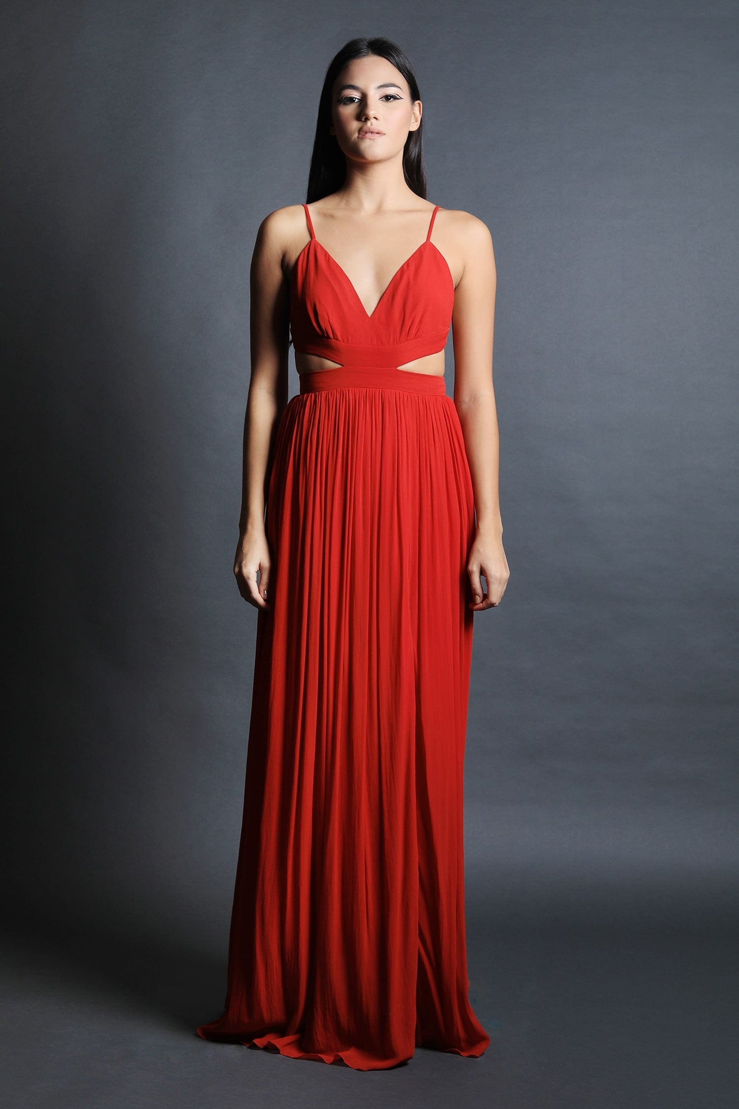 Strappy Backless Maxi With Cut Out