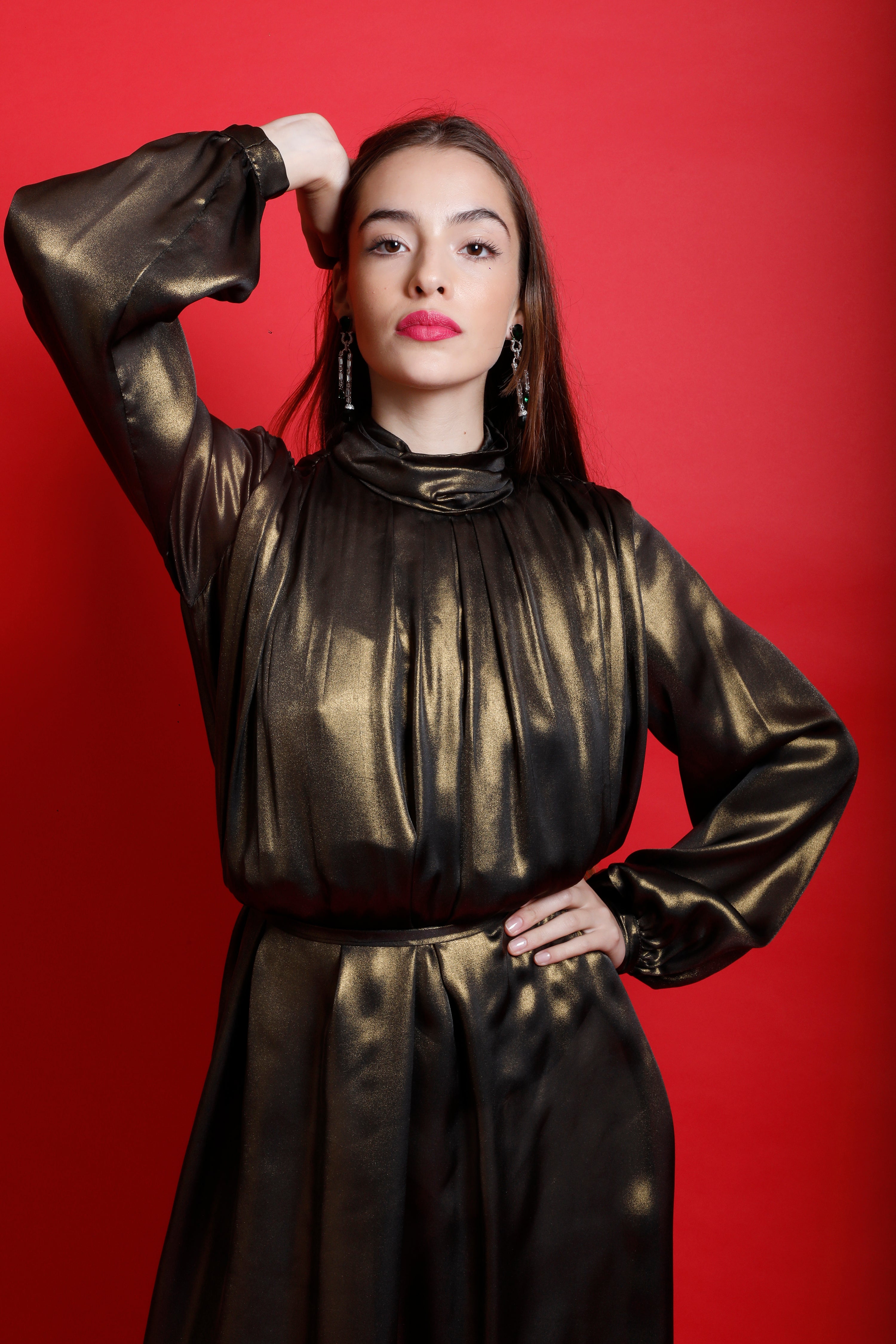 Band Neck Shift Dress