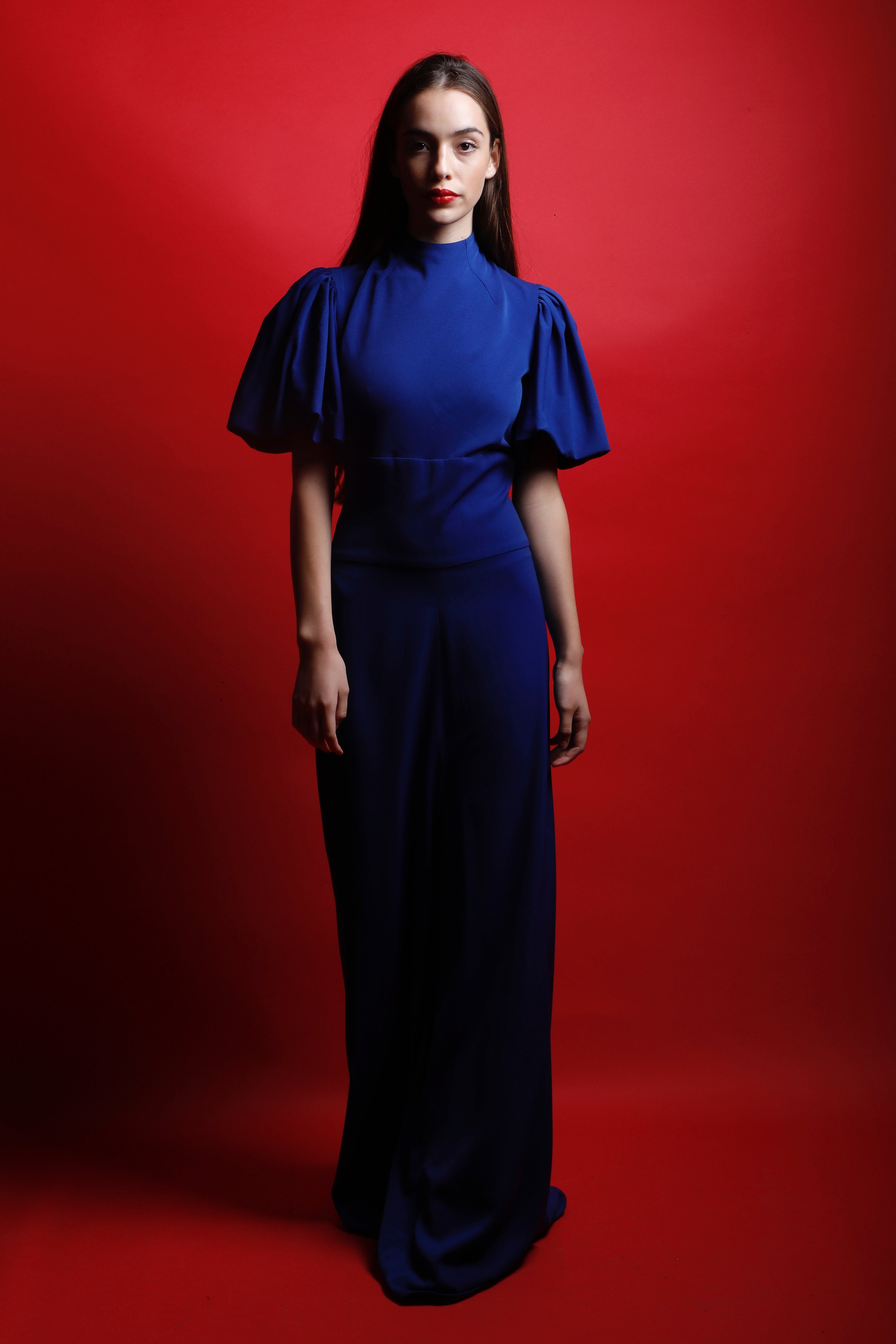 Royal Blue Jumpsuit with Diamante Back