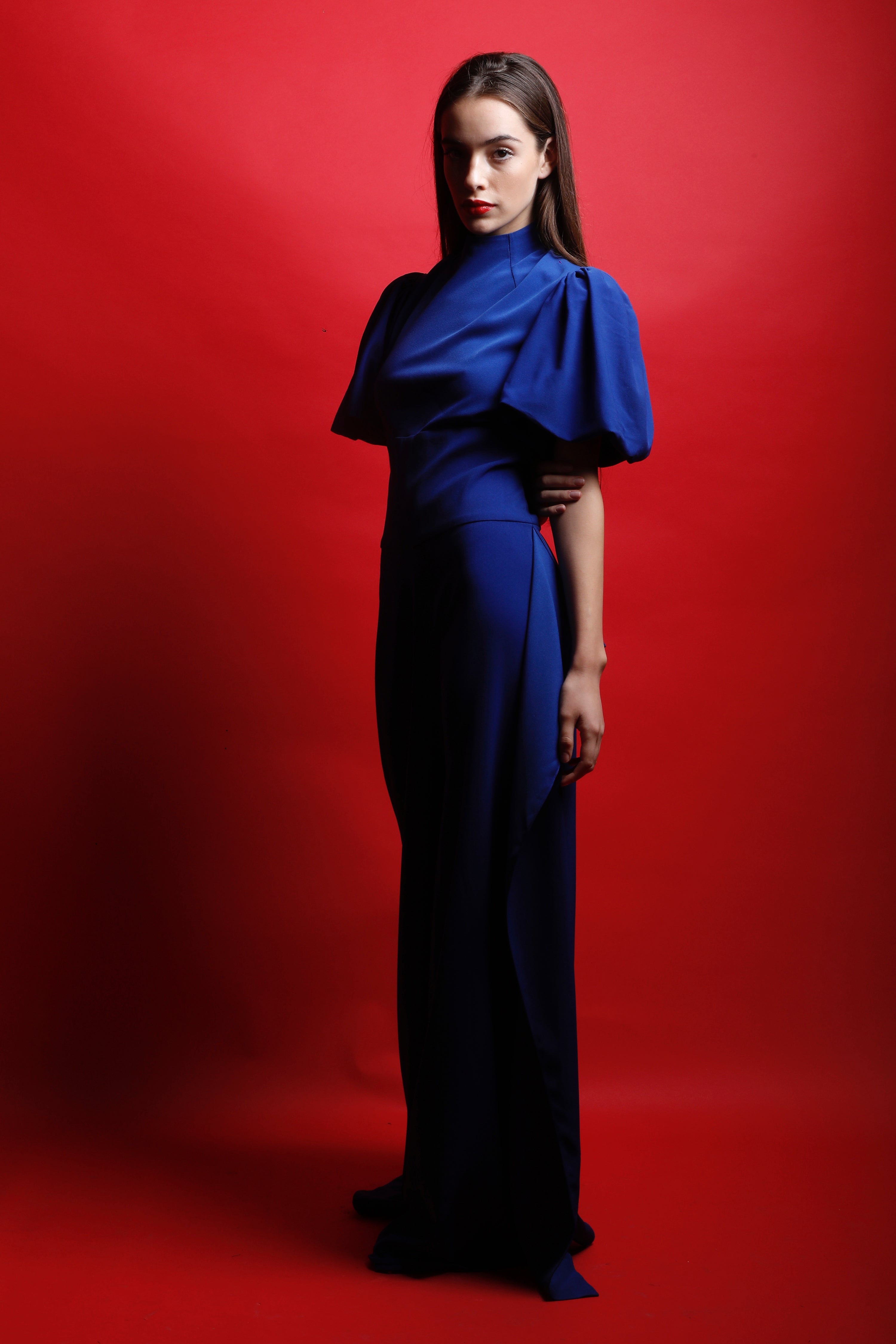 Royal Blue Jumpsuit with Diamante Back