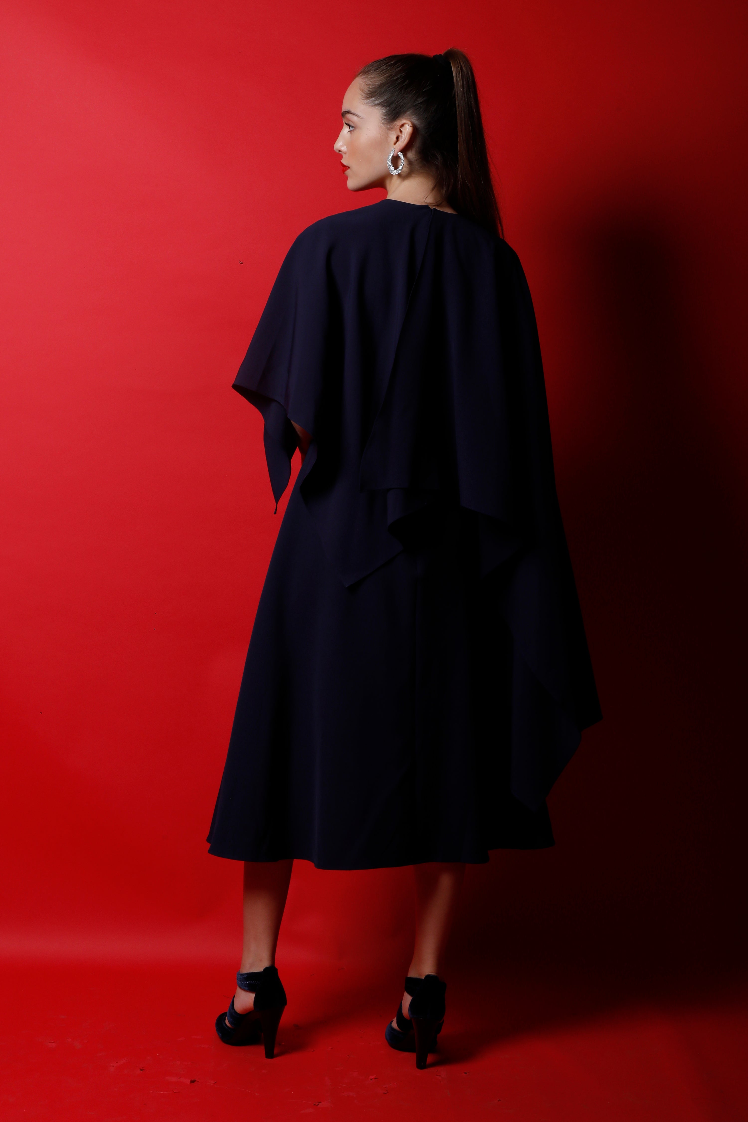 Flare Dress with Flag Drape