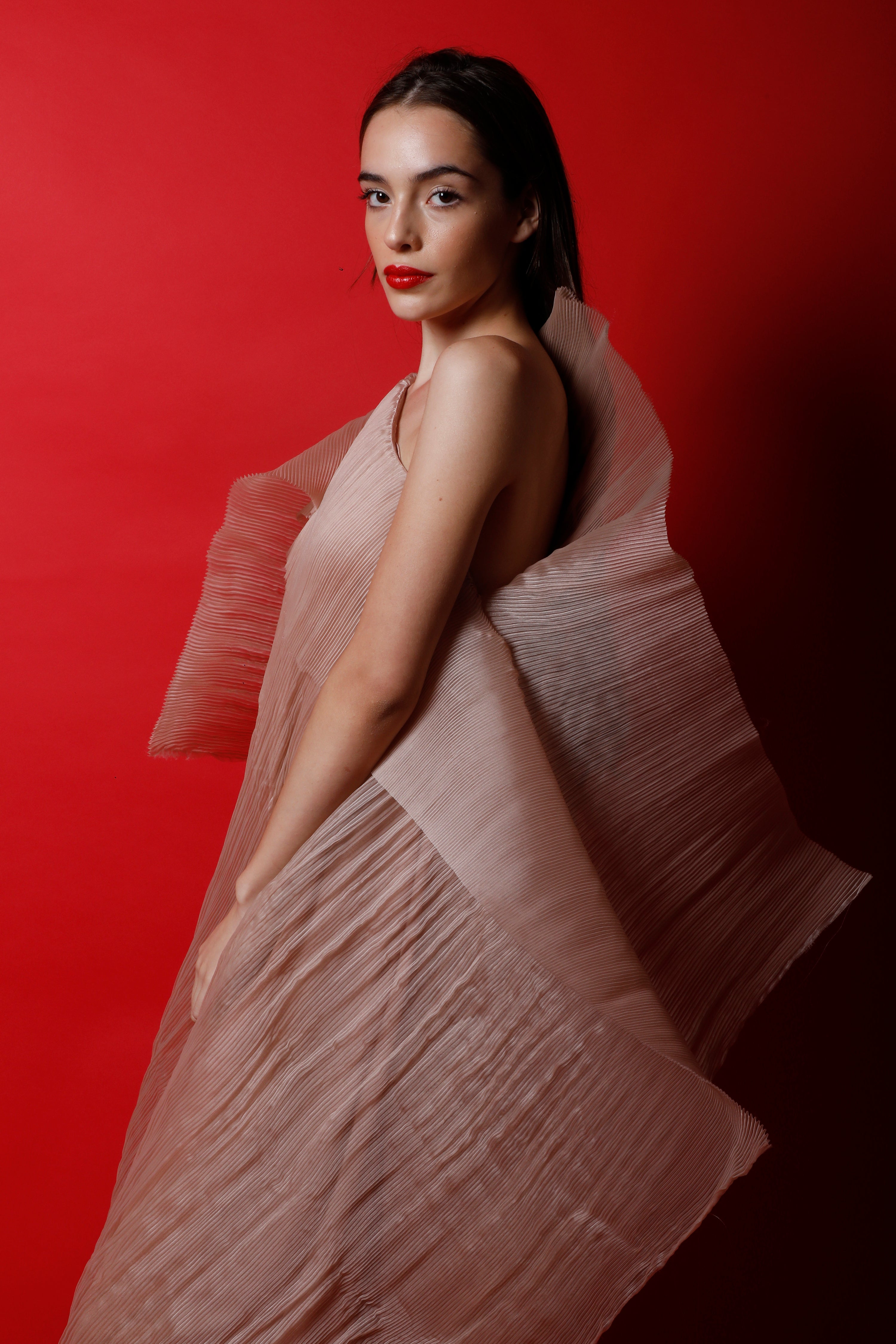 One Shoulder Pleated Asymmetrical Flare Dress