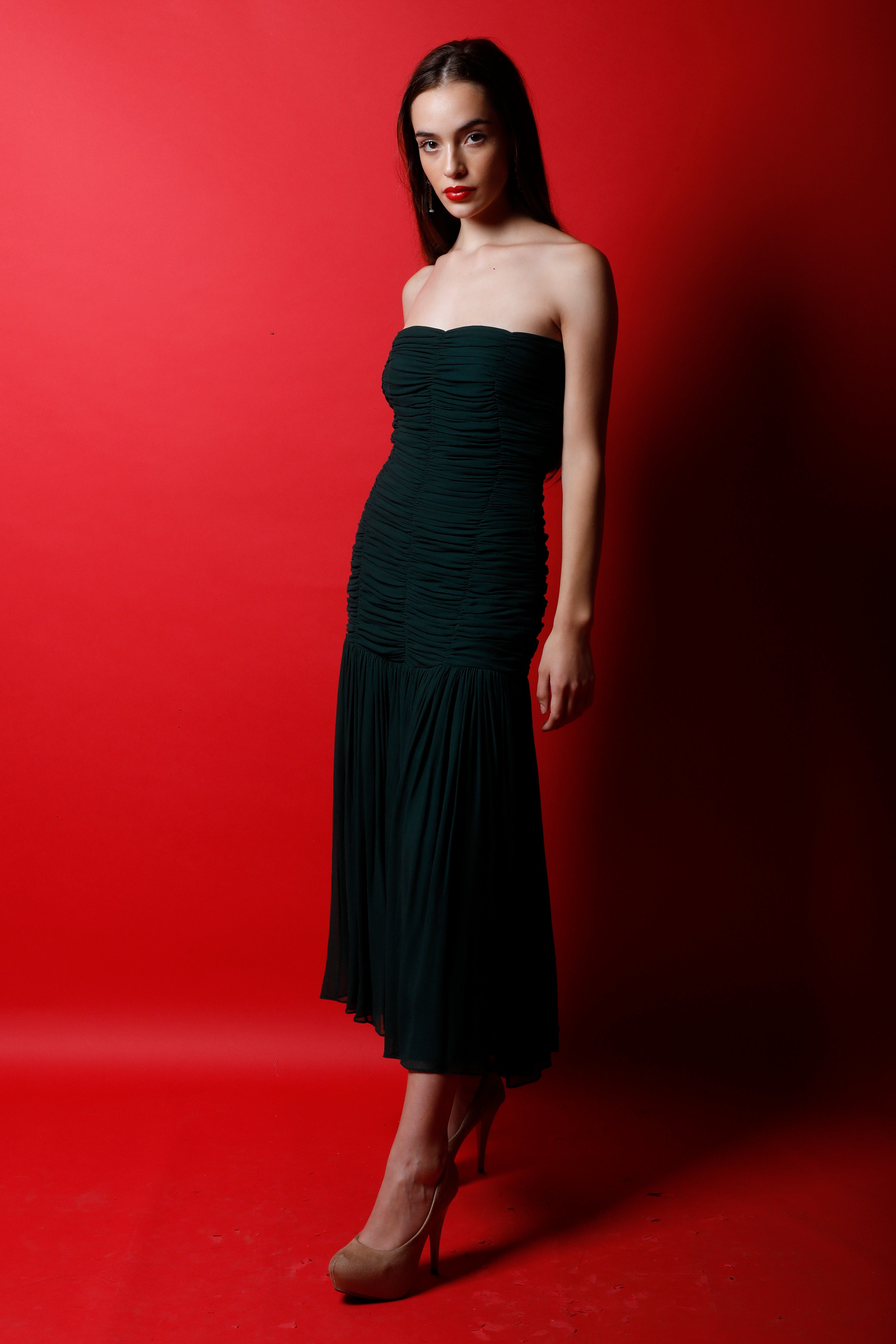 Tube Ruched Maxi Dress