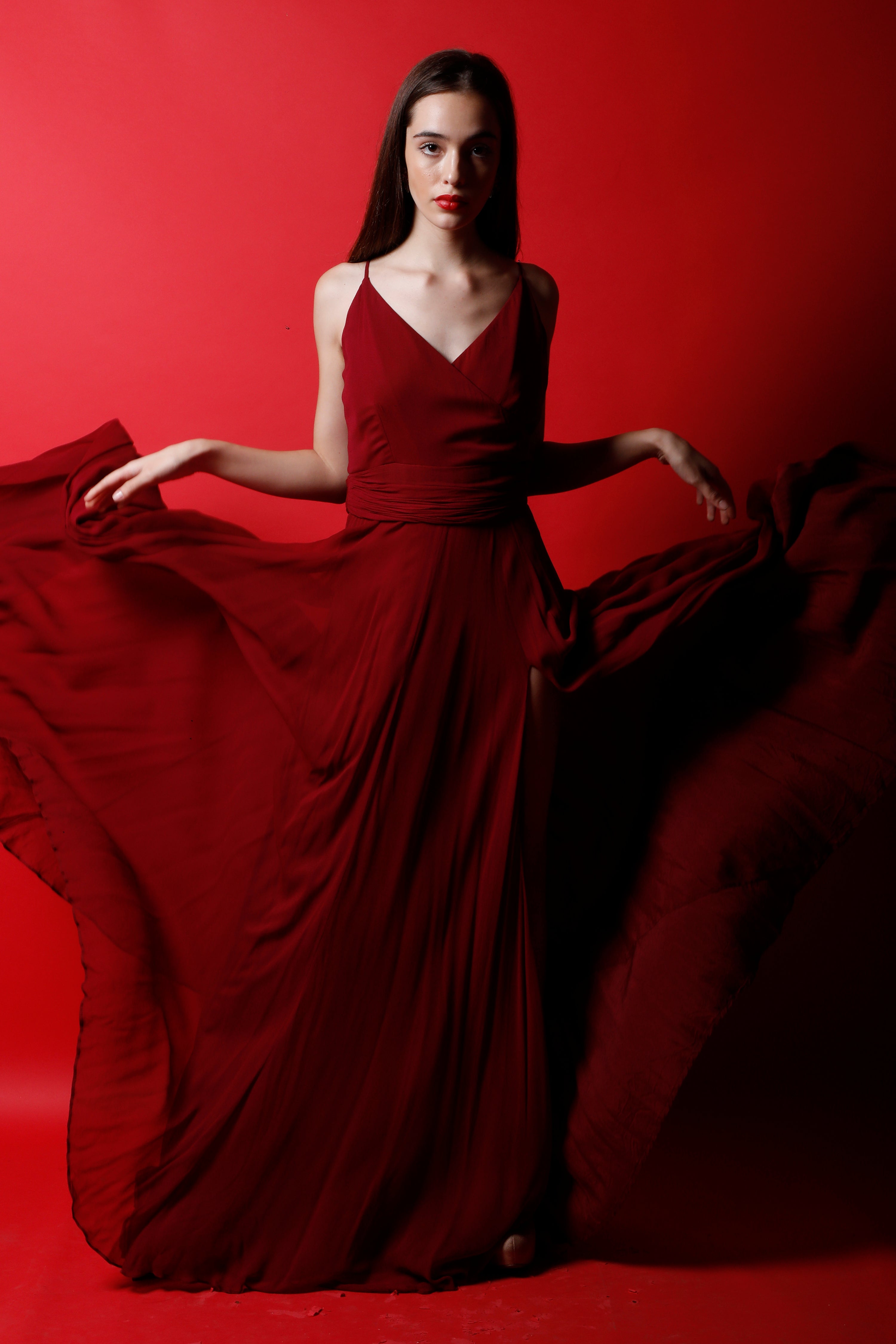 Strappy Maxi Gown with Drapes