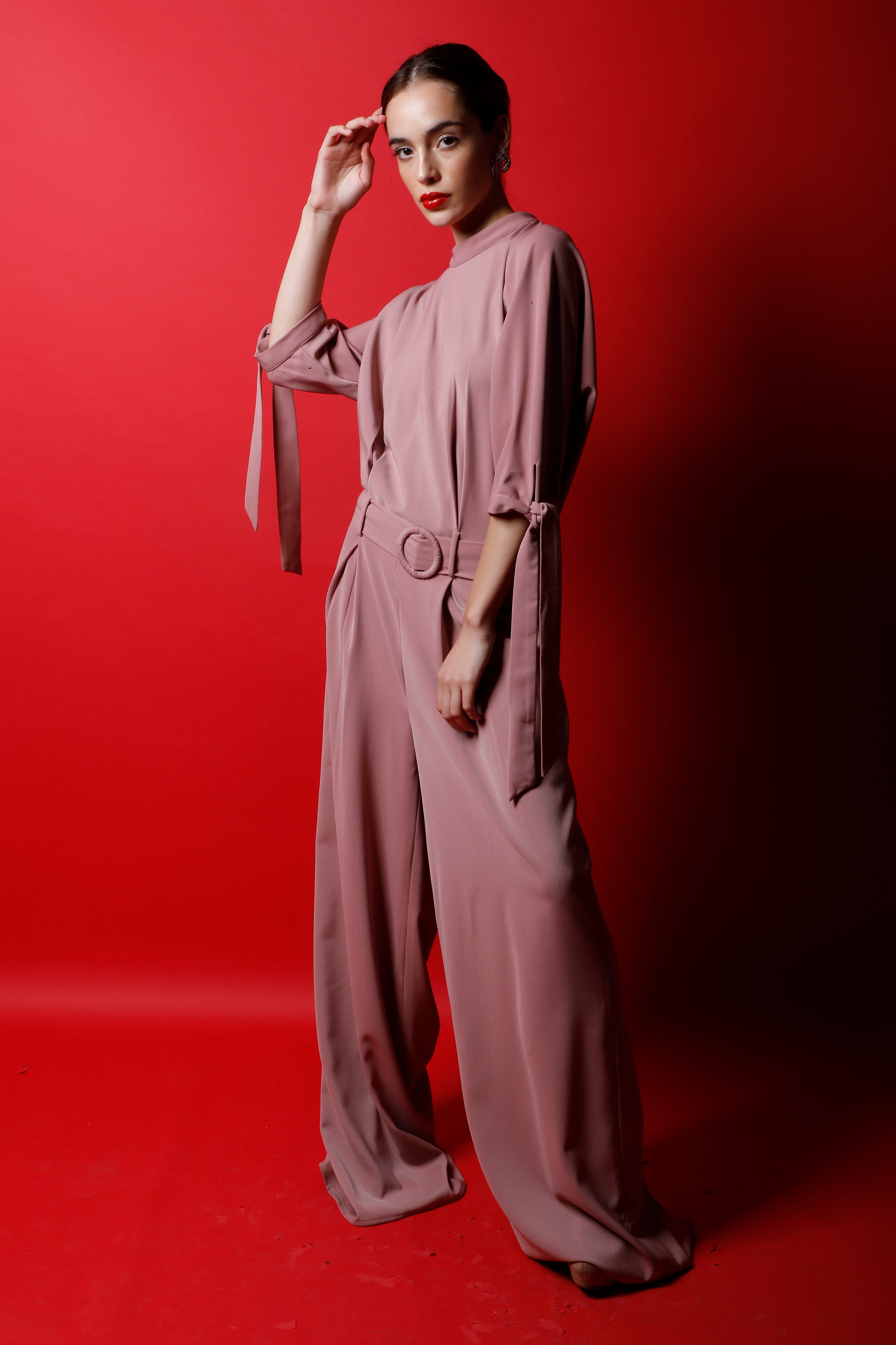 Drop Waisted Jumpsuit with Tie Ups