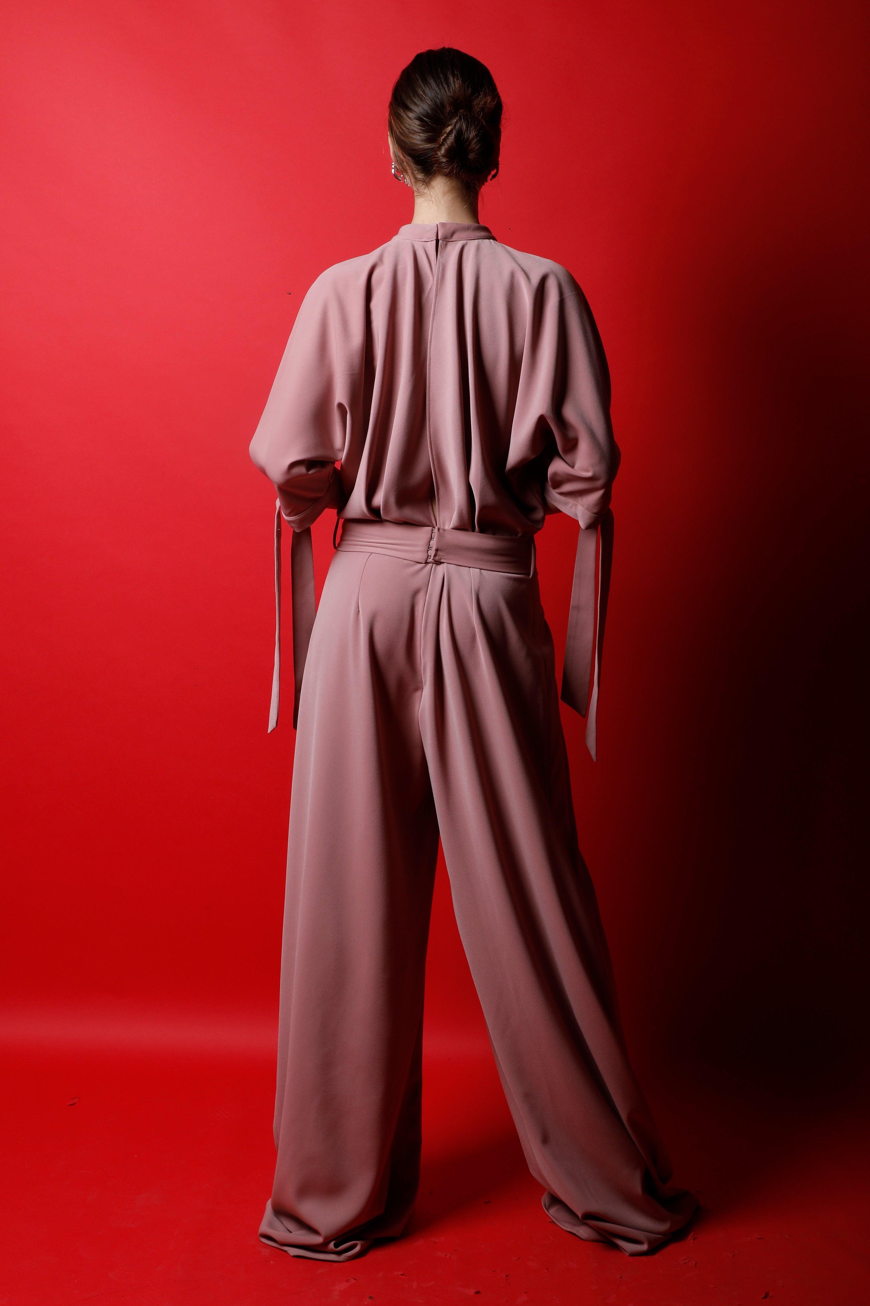 Drop Waisted Jumpsuit with Tie Ups